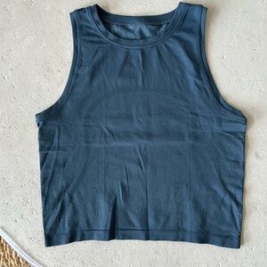 Lululemon Cropped Blue Running Shirt